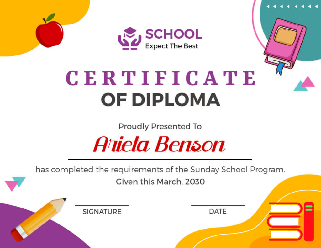 School Certificate Layout