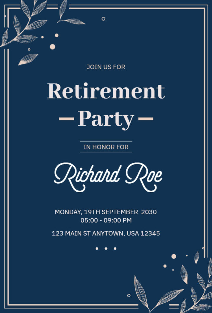 Go Dark Retirement Party Invitation