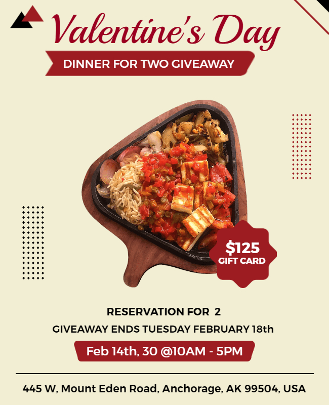Valentines Day Giveaway Flyer