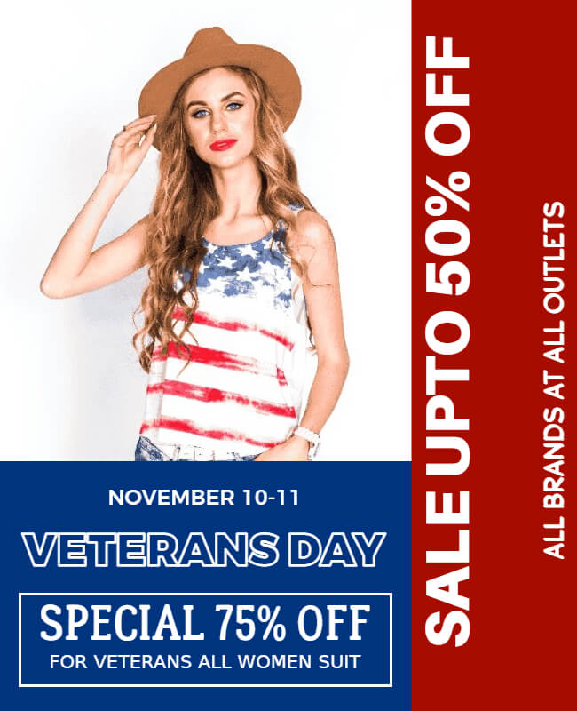 Veterans Day Discount Poster