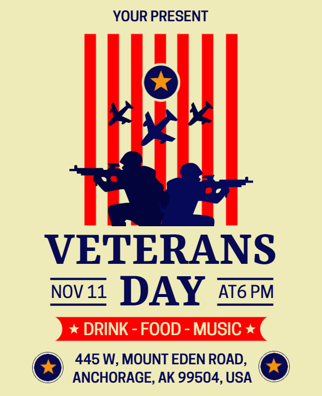 Veterans Day Party Flyer