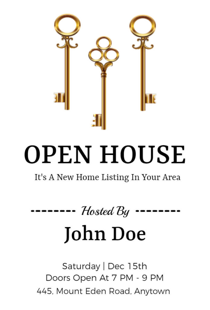 The Golden Keys Open House Invitation