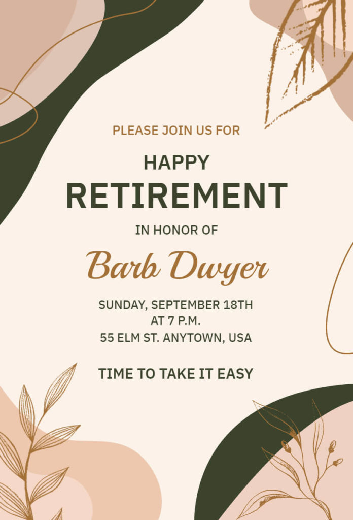 abstract retirement party invitation