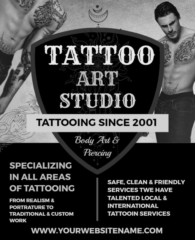 Download Tattoo Studio PSD Template Flyer | PSDmarket