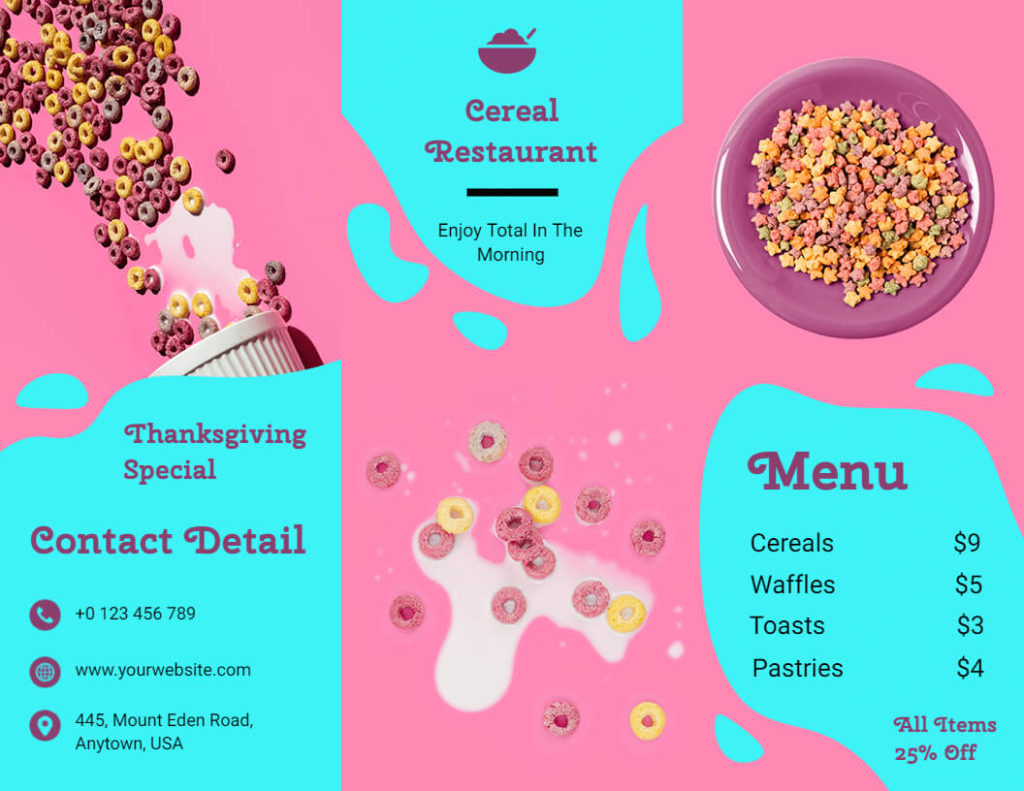 cereal thanksgiving menu