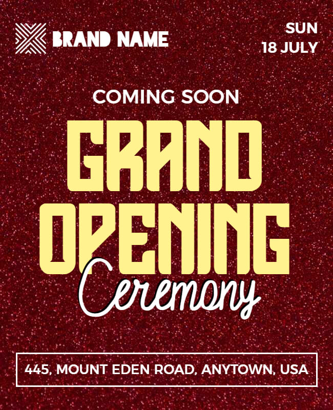 grand opening, opening soon, launching soon Template
