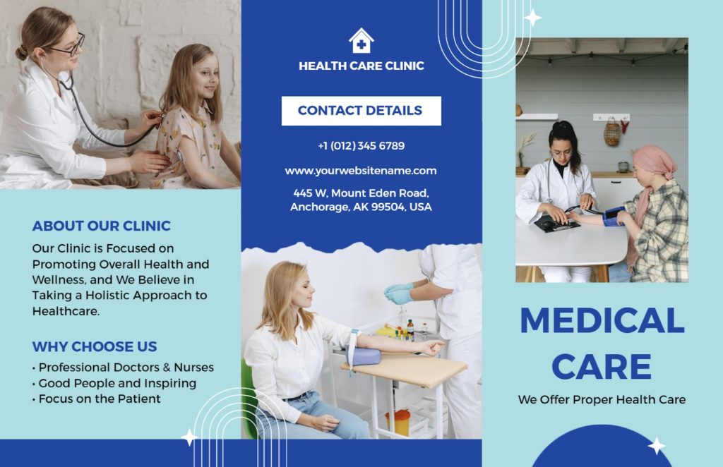Blue Modern Healthcare Clinic Brochure