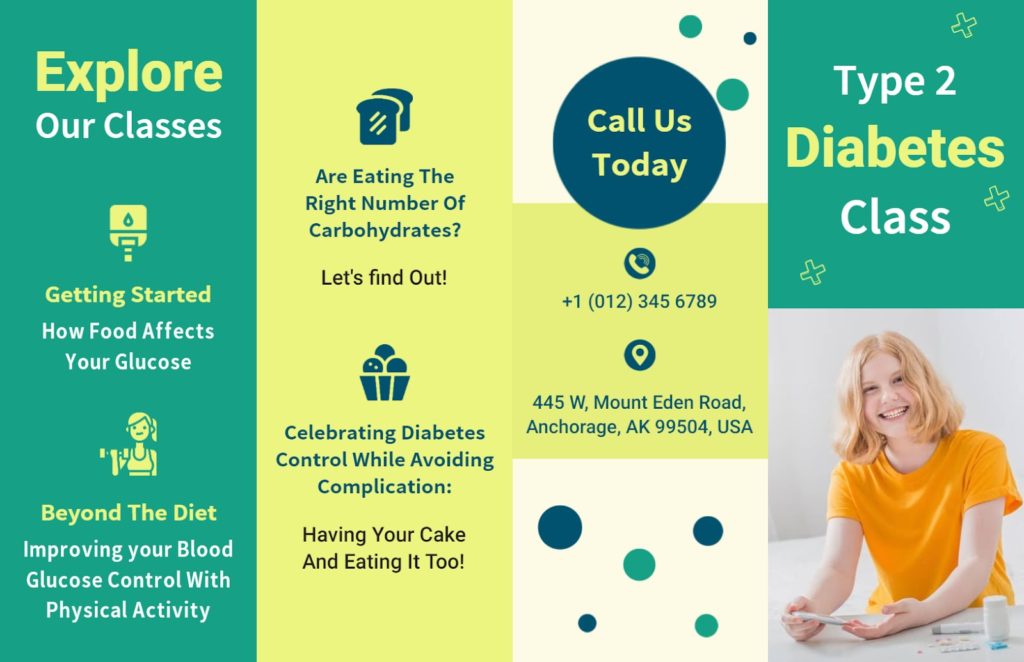 Diabetes Class Double Gate Fold Brochure