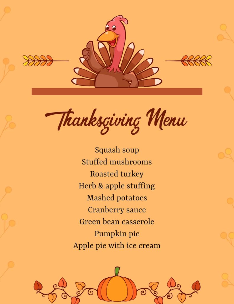 kids thanksgiving template