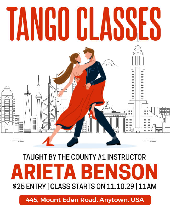 Tango Dance Classes Poster