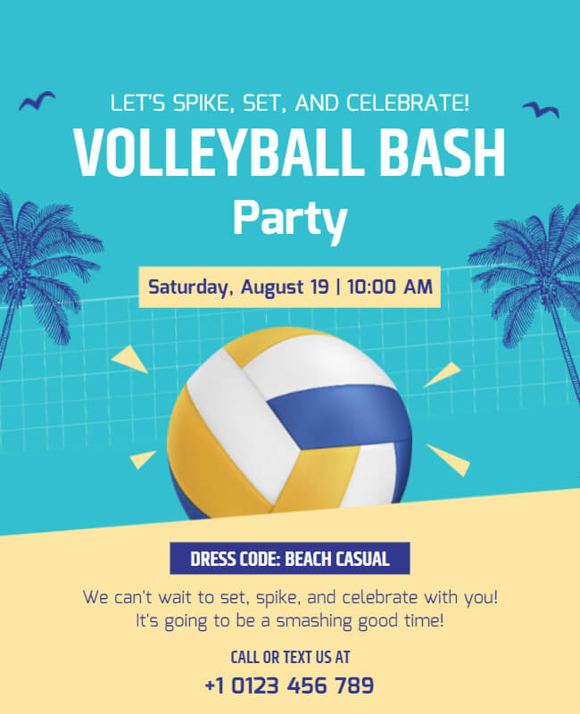 Volleyball Party Poster