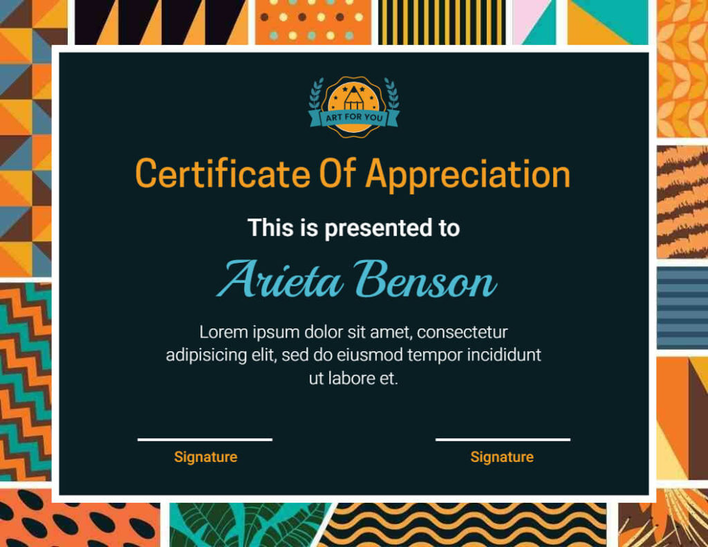 Appreciation Certificate Background