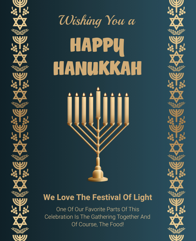 green Hanukkah Poster
