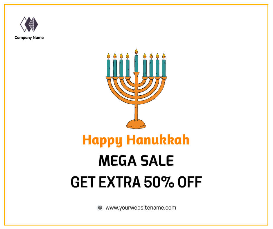 Big sale Hanukkah Facebook Post Template