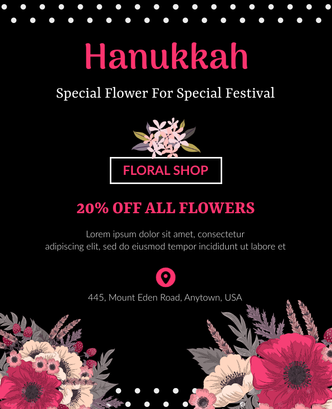 pink Hanukkah Festival Poster idea