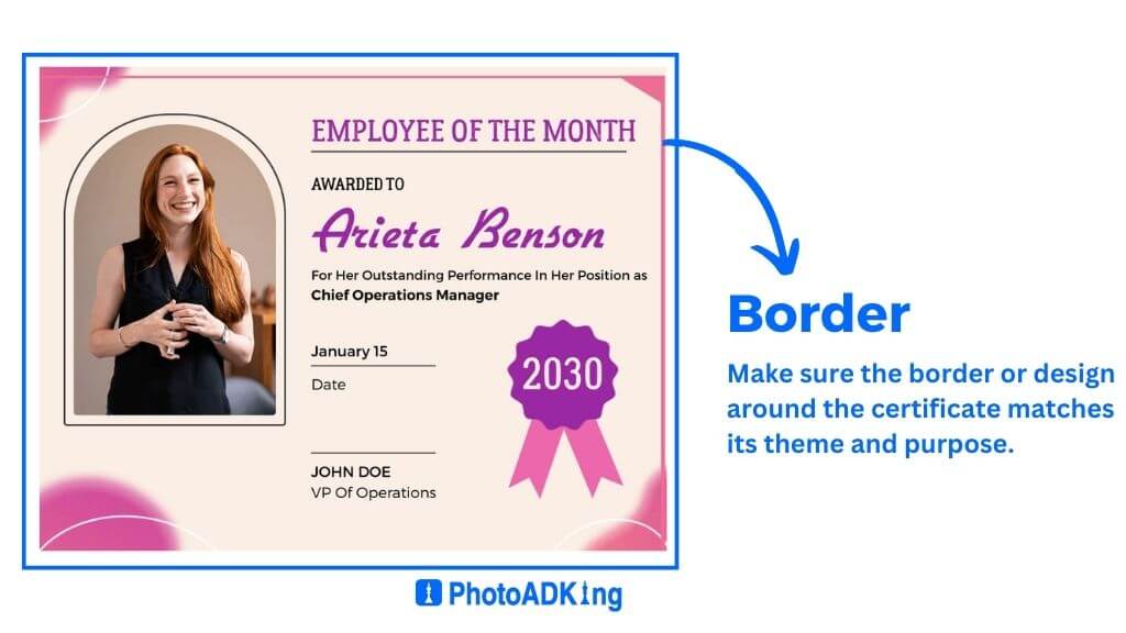 Border of certificate format