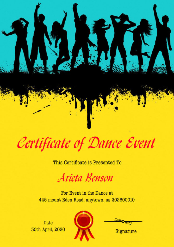 Event Certificate Example