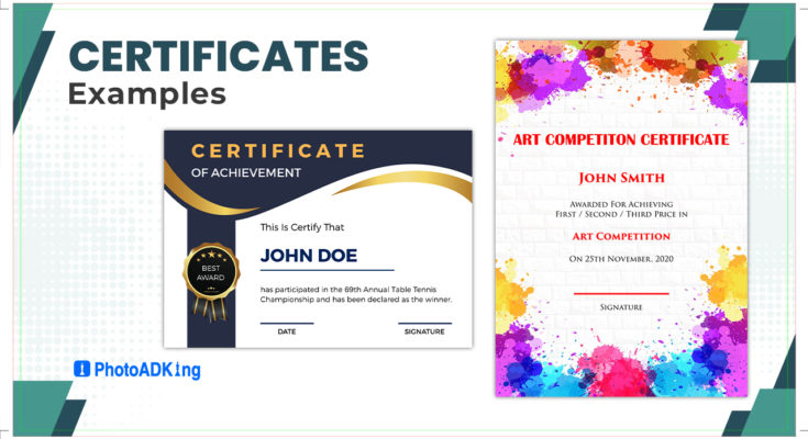 Certificate Examples