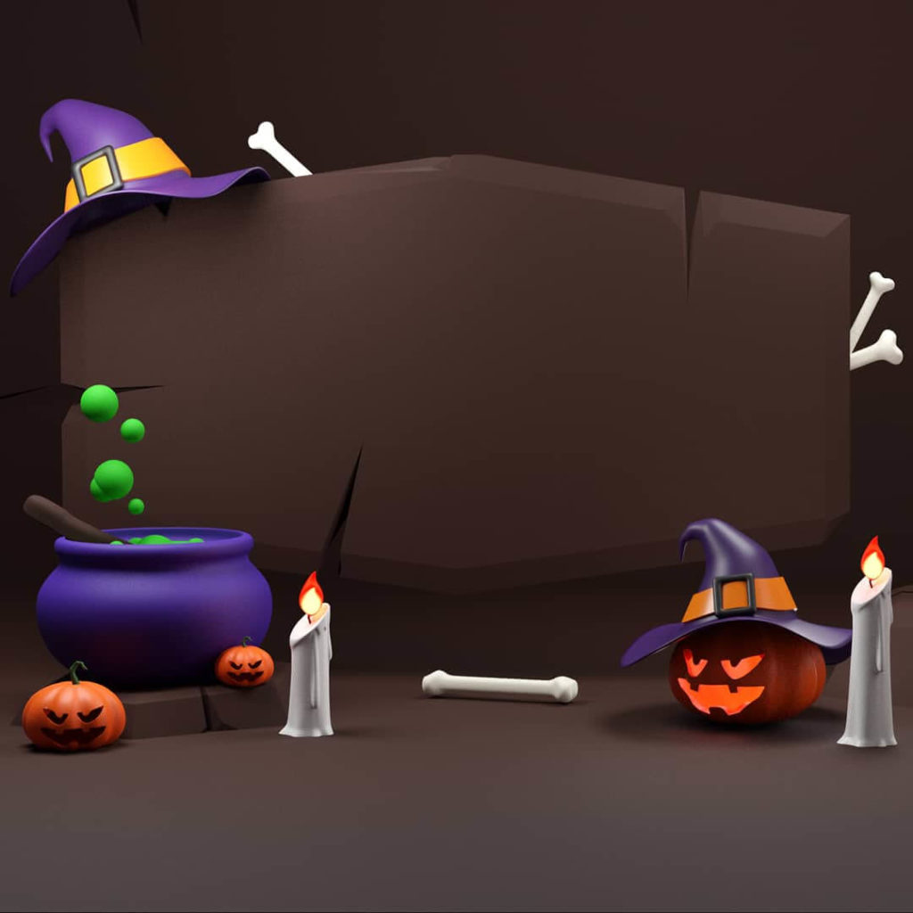 Halloween 3D Elements Card Background