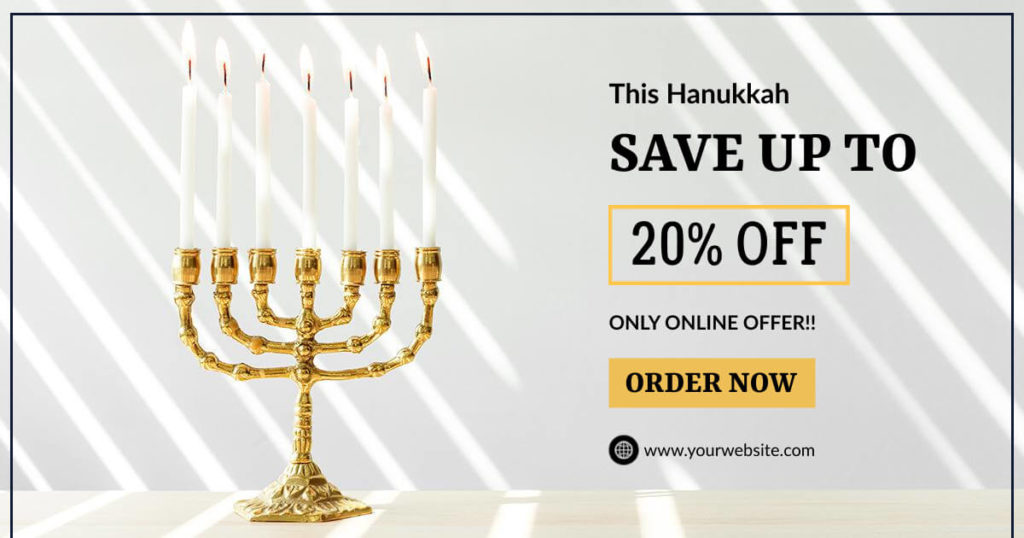 Discount Deals Hanukkah Facebook Post