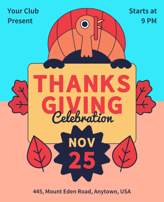 Dual Color Thanksgiving Invitation Background