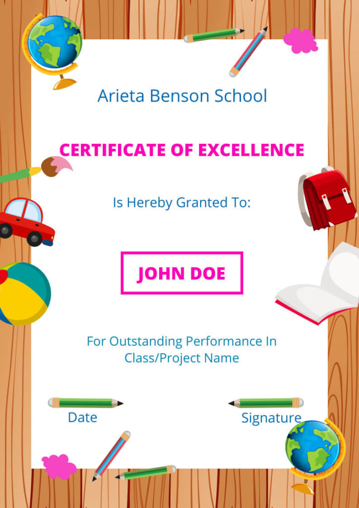 School Certificates Sample