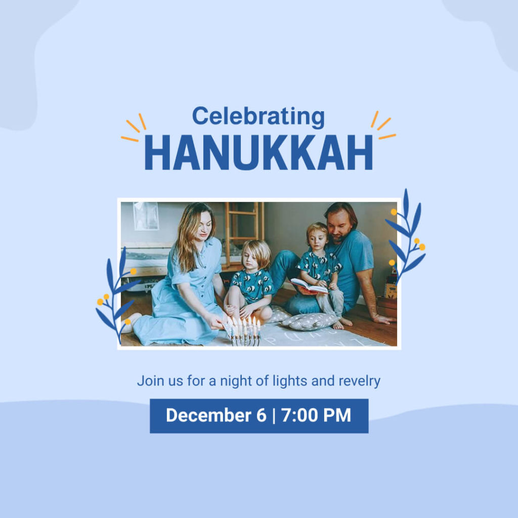 Family Celebration Hanukkah Instagram Post