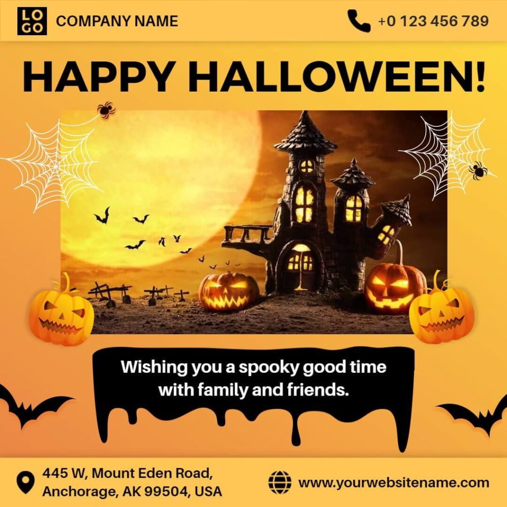 Golden Ghoulish Halloween Card