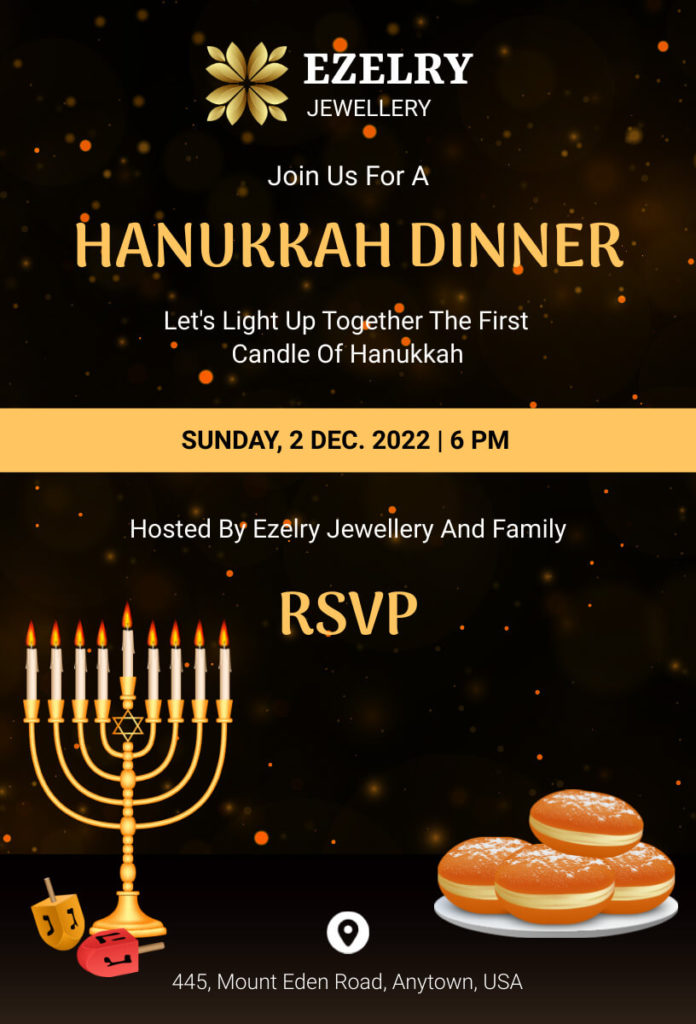 Hanukkah Dinner Invitation Template