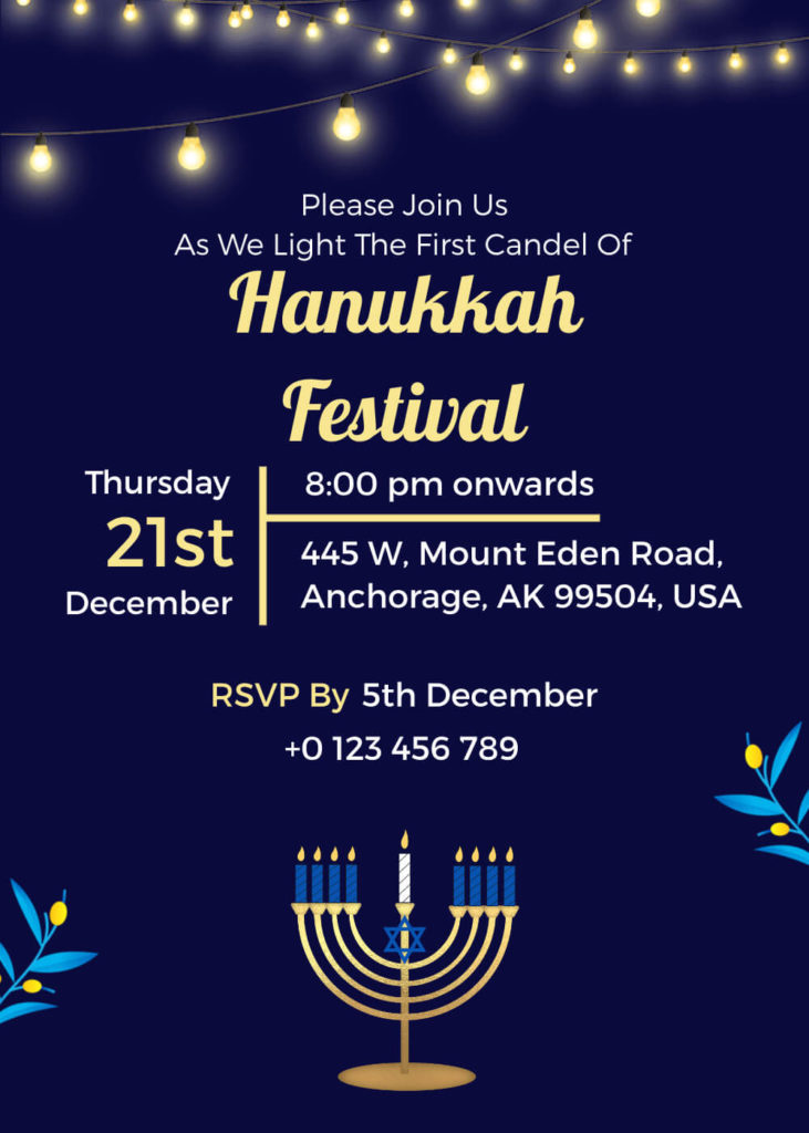 Hanukkah Festival Invitation Template