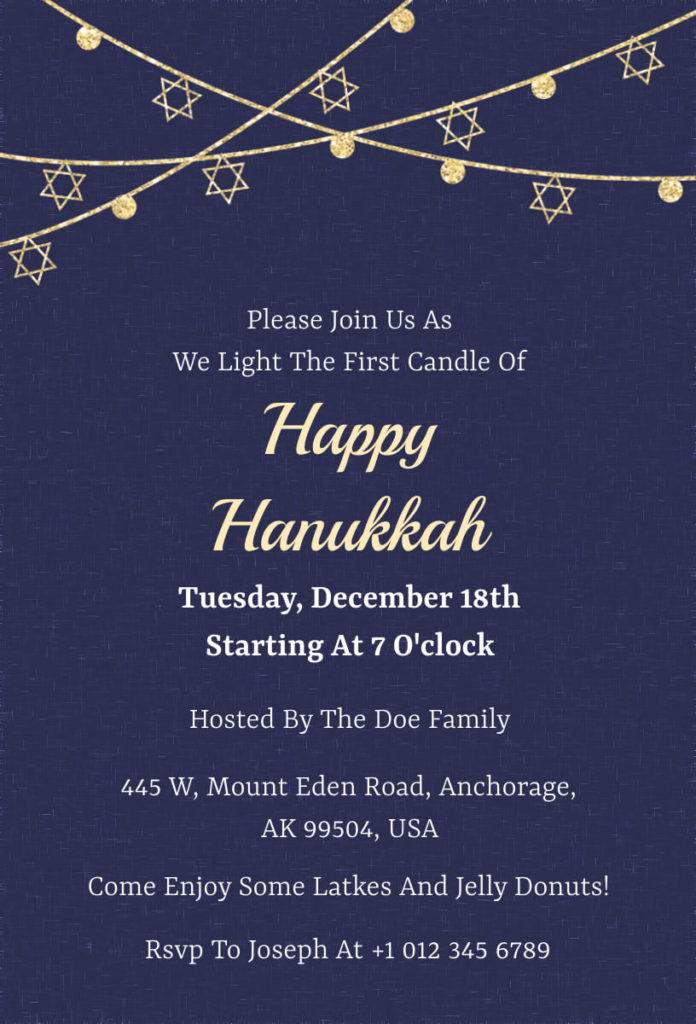 Happy Hanukkah Invitation Template