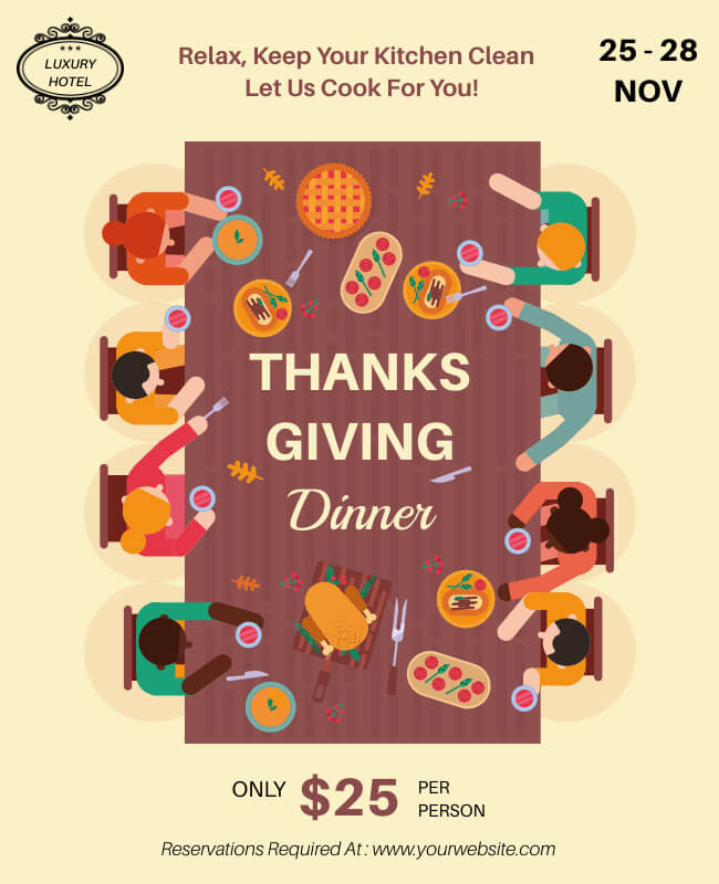Illustrated Thanksgiving Invitation Template