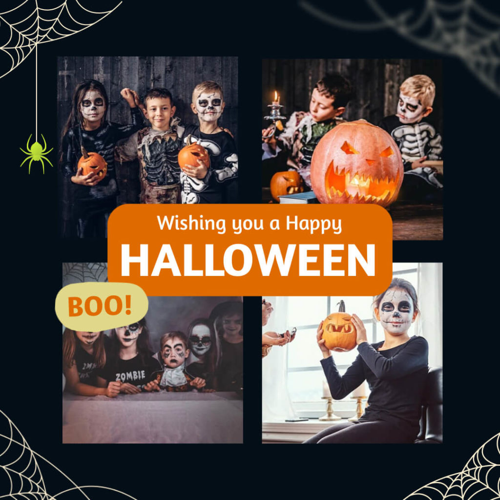 Kids Costumes Halloween Card Background