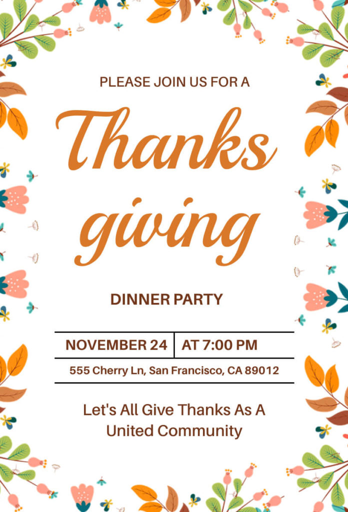 Minimalist Thanksgiving Invitation Idea