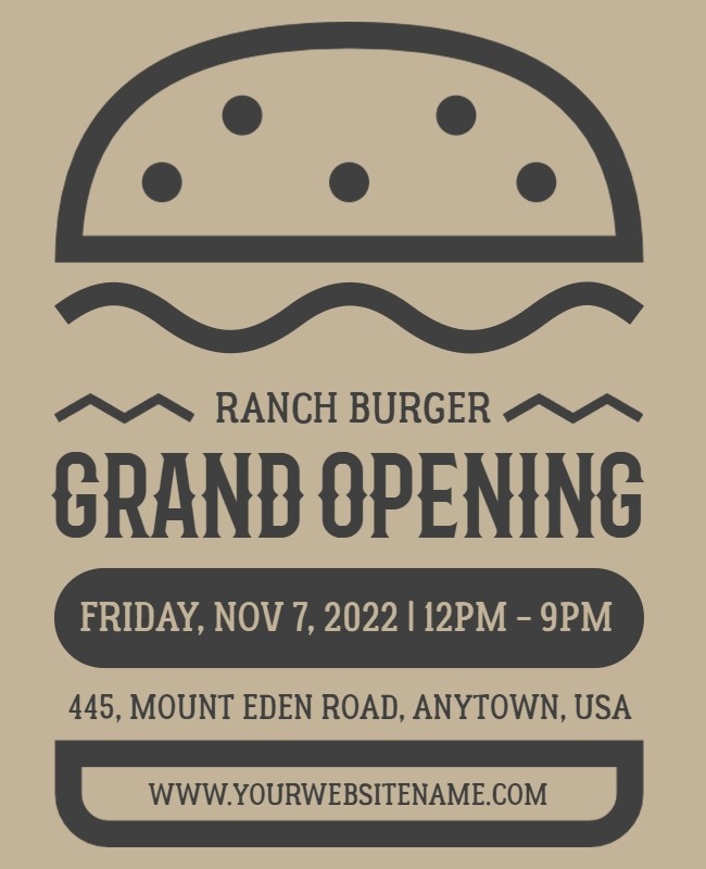 Burger Restaurant Opening Flyer