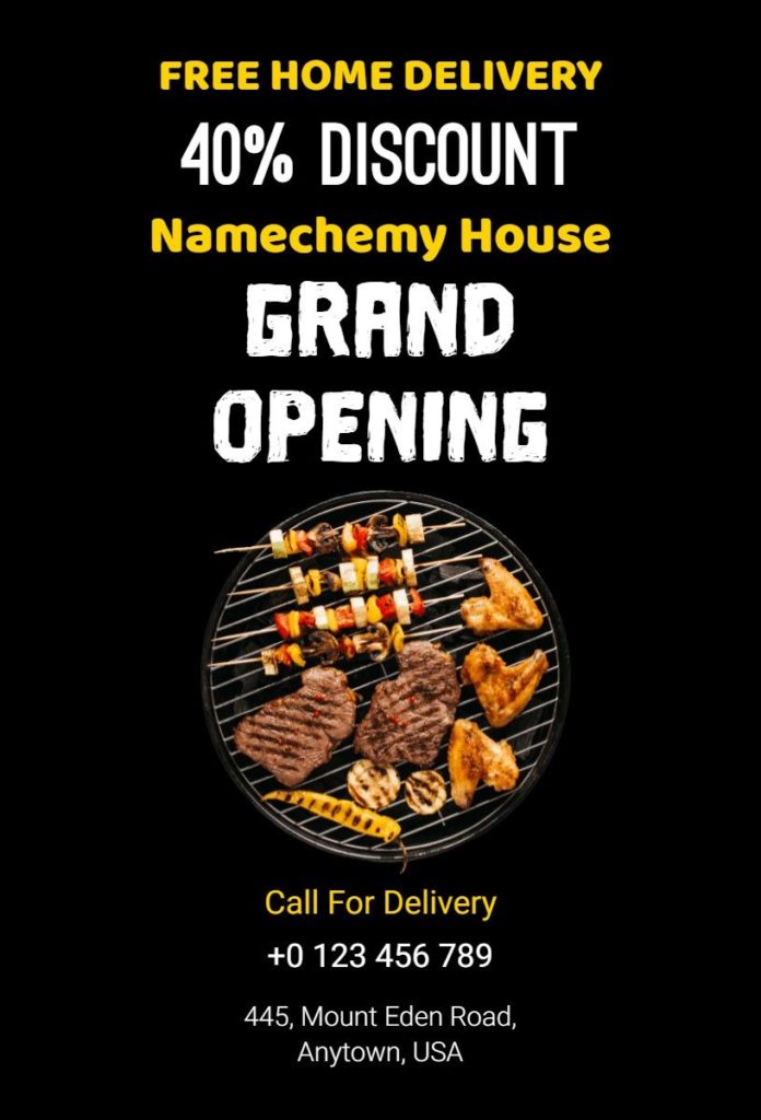 Barbecue Restaurant Opening Flyer