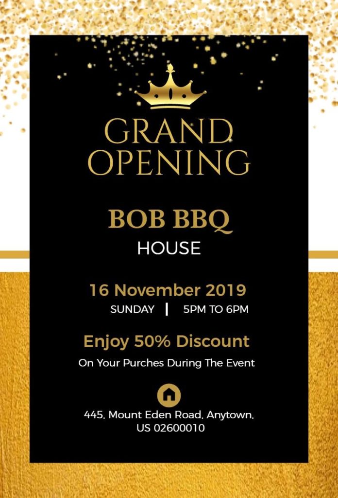 Barbecue Restaurant Grand Opening Flyer