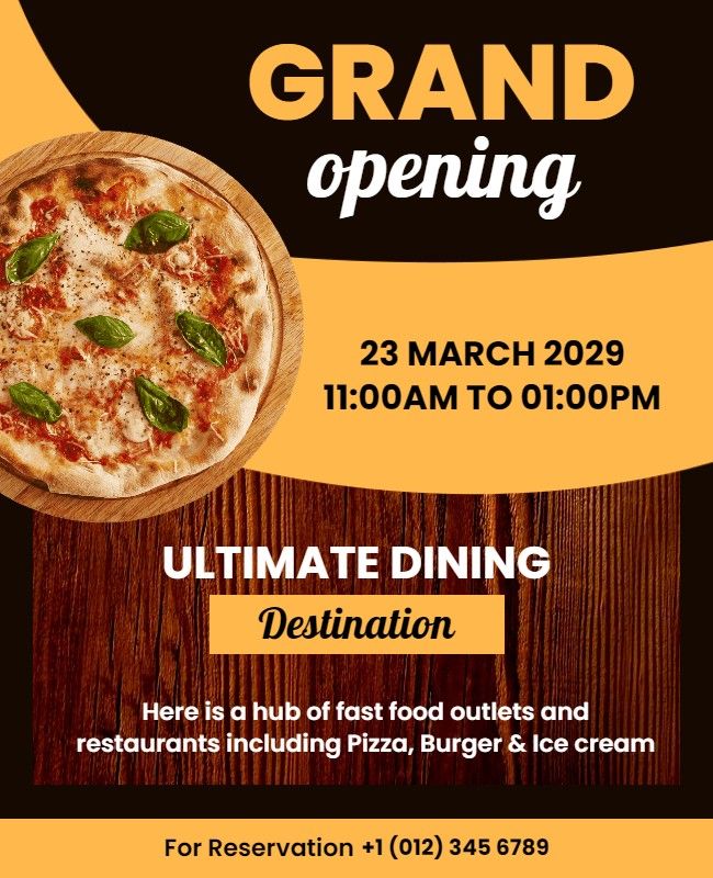 Pizza Restaurant Grand Opening Flyer