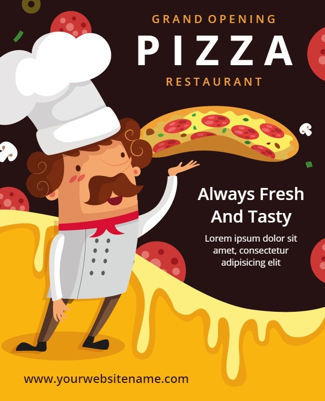 Pizza Restaurant Opening Flyer