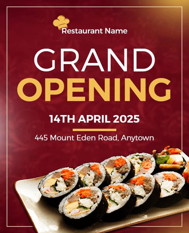 Sushi Restaurant Grand Opening Flyer