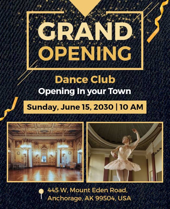 Dance Club Grand Opening Flyer