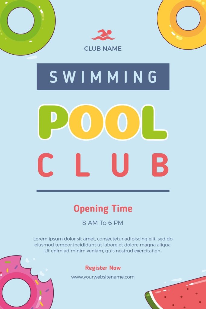 Pool Club Opening Flyer