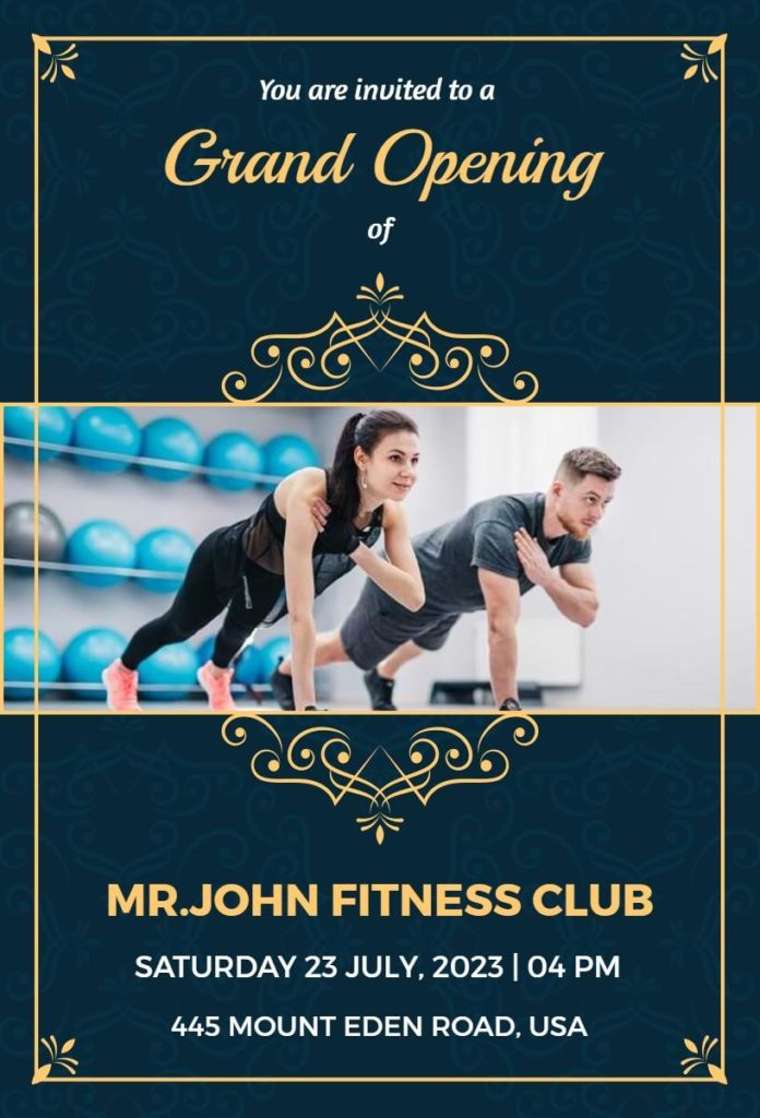 Fitness Club Grand Opening Flyer