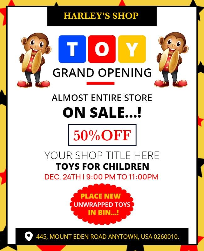Toys Shop Grand Opening Flyer