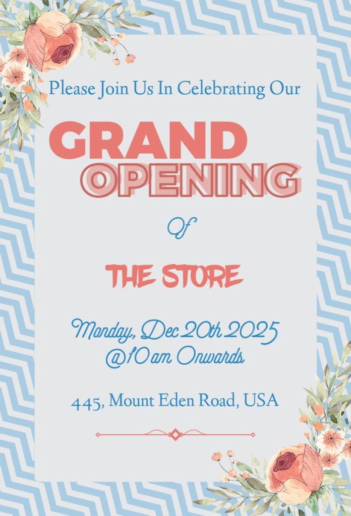 New Floral Store Grand Opening Flyer
