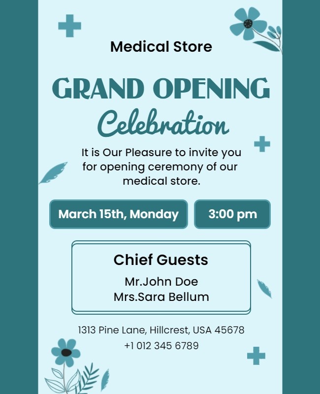 Medical Store Grand Opening Flyer
