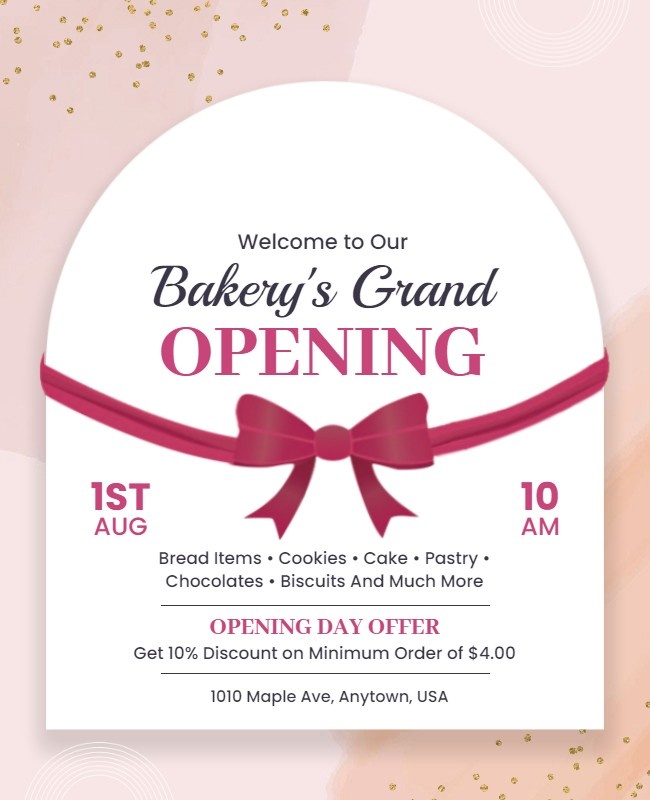 Font-Driven Bakery Opening Flyers