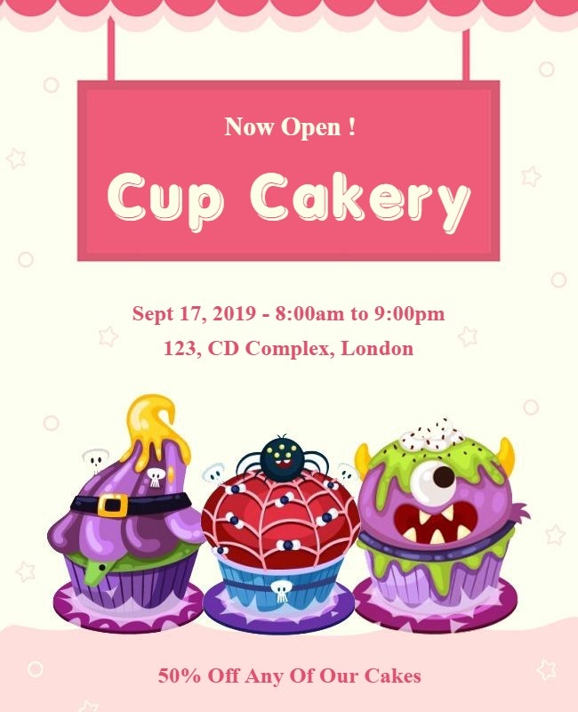 Cup Cakery Opening Flyer