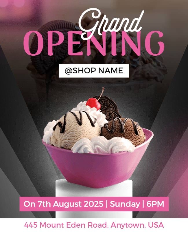 Ice Cream Store Opening backdrop