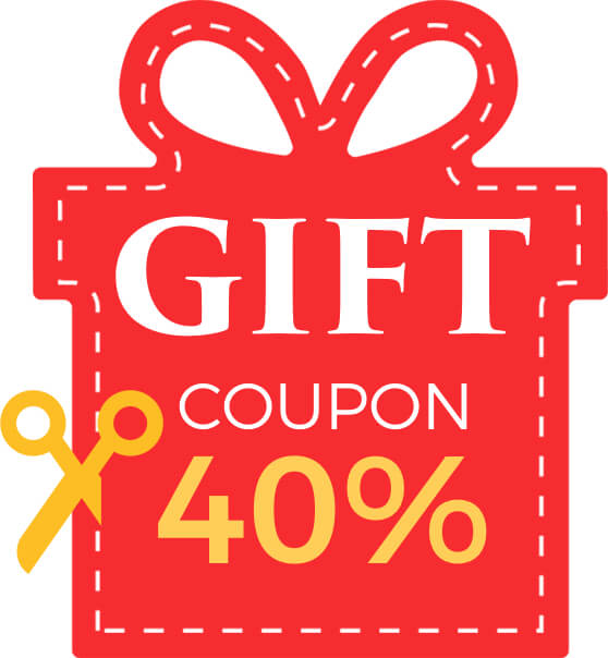 Red Gift With Discount Christmas Coupon Idea